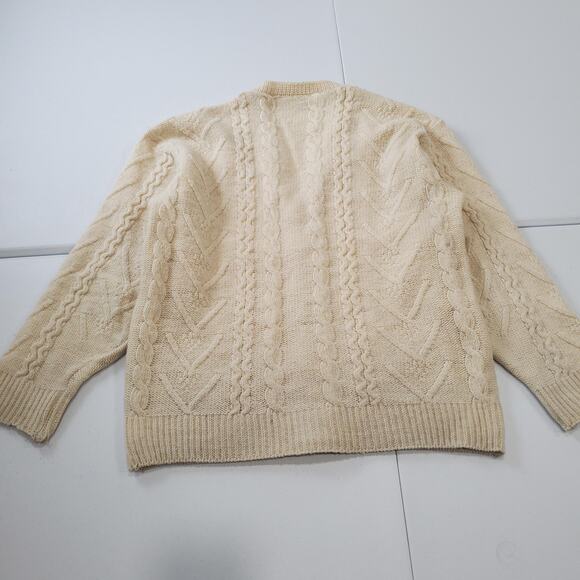 Colonial Concepts Sweater Mens Large Fisherman Wool Button Cardigan New Zealand - Picture 4 of 9